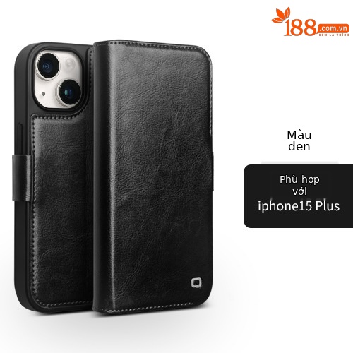 Ốp lưng da thật nắp lật từ tính cho iPhone 15 Pro Max, bảo vệ toàn bộ chống rơi — IPhone15 plus cổ điển 103 đen, IPhone15 plus cổ điển 103 màu nâu sẫm, IPhone15 plus cổ điển 103 màu nâu nhạt, IPhone15 Pro max Classic 103 Đen