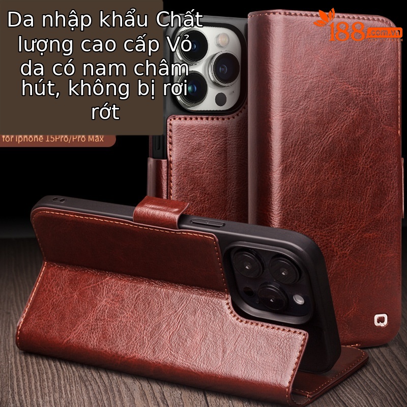 Ốp lưng da thật nắp lật từ tính cho iPhone 15 Pro Max, bảo vệ toàn bộ chống rơi — IPhone15 plus cổ điển 103 đen, IPhone15 plus cổ điển 103 màu nâu sẫm, IPhone15 plus cổ điển 103 màu nâu nhạt, IPhone15 Pro max Classic 103 Đen