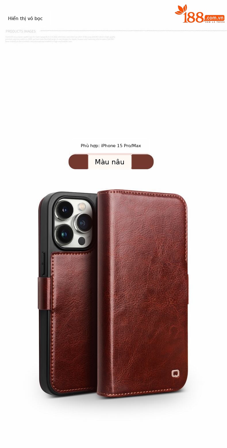 Ốp lưng da thật nắp lật từ tính cho iPhone 15 Pro Max, bảo vệ toàn bộ chống rơi — IPhone15 plus cổ điển 103 đen, IPhone15 plus cổ điển 103 màu nâu sẫm, IPhone15 plus cổ điển 103 màu nâu nhạt, IPhone15 Pro max Classic 103 Đen chi tiết 8
