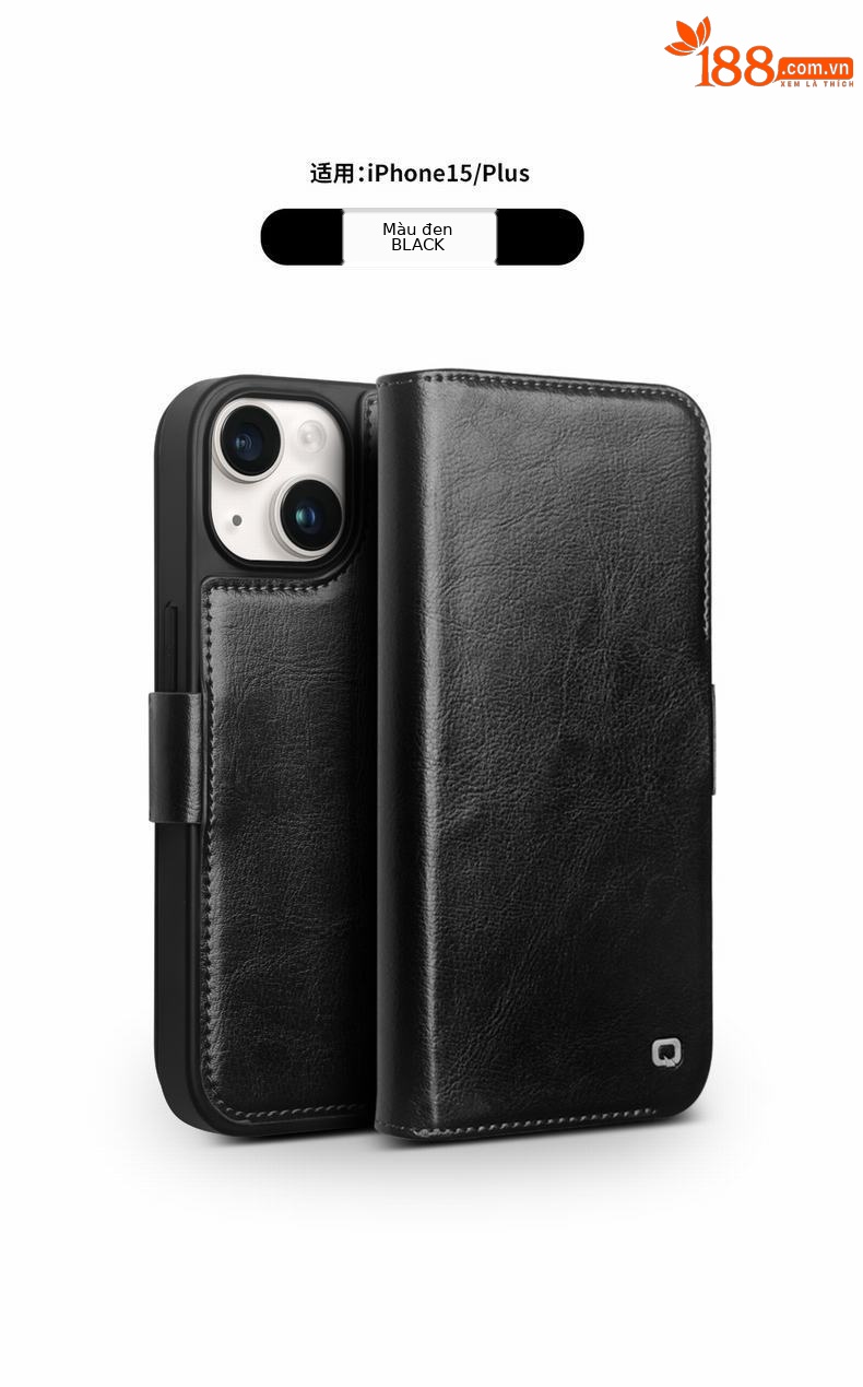 Ốp lưng da thật nắp lật từ tính cho iPhone 15 Pro Max, bảo vệ toàn bộ chống rơi — IPhone15 plus cổ điển 103 đen, IPhone15 plus cổ điển 103 màu nâu sẫm, IPhone15 plus cổ điển 103 màu nâu nhạt, IPhone15 Pro max Classic 103 Đen chi tiết 12