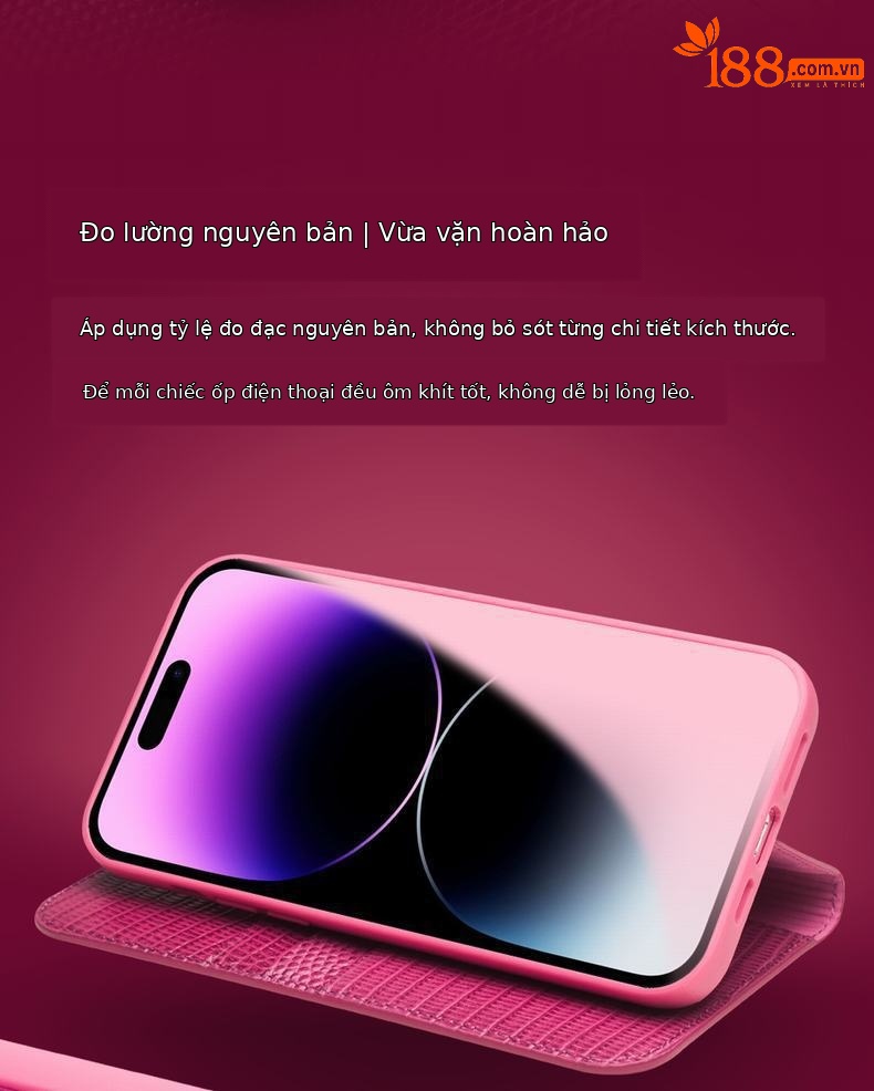 Ốp lưng iPhone 14 Pro Max da thật chống rơi, bảo vệ toàn diện — IPhone14 plus màu đỏ hồng cá sấu 6,7 inch chi tiết 6
