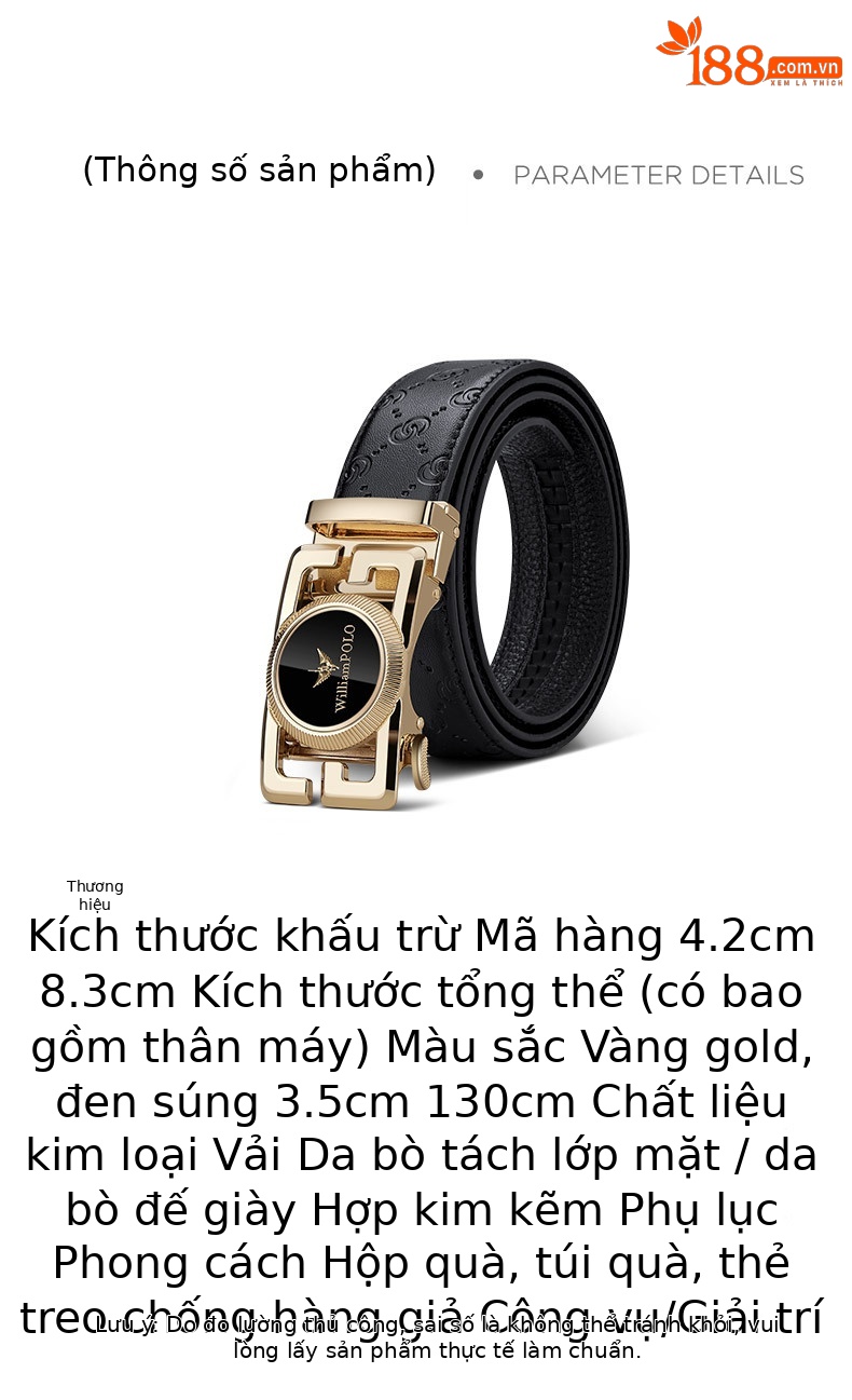 Thắt lưng da nam Hoàng Đế Paul da bò hai lớp 2025 phong cách Âu Mỹ — 120cm, 130cm, 110cm, 125cm chi tiết 9