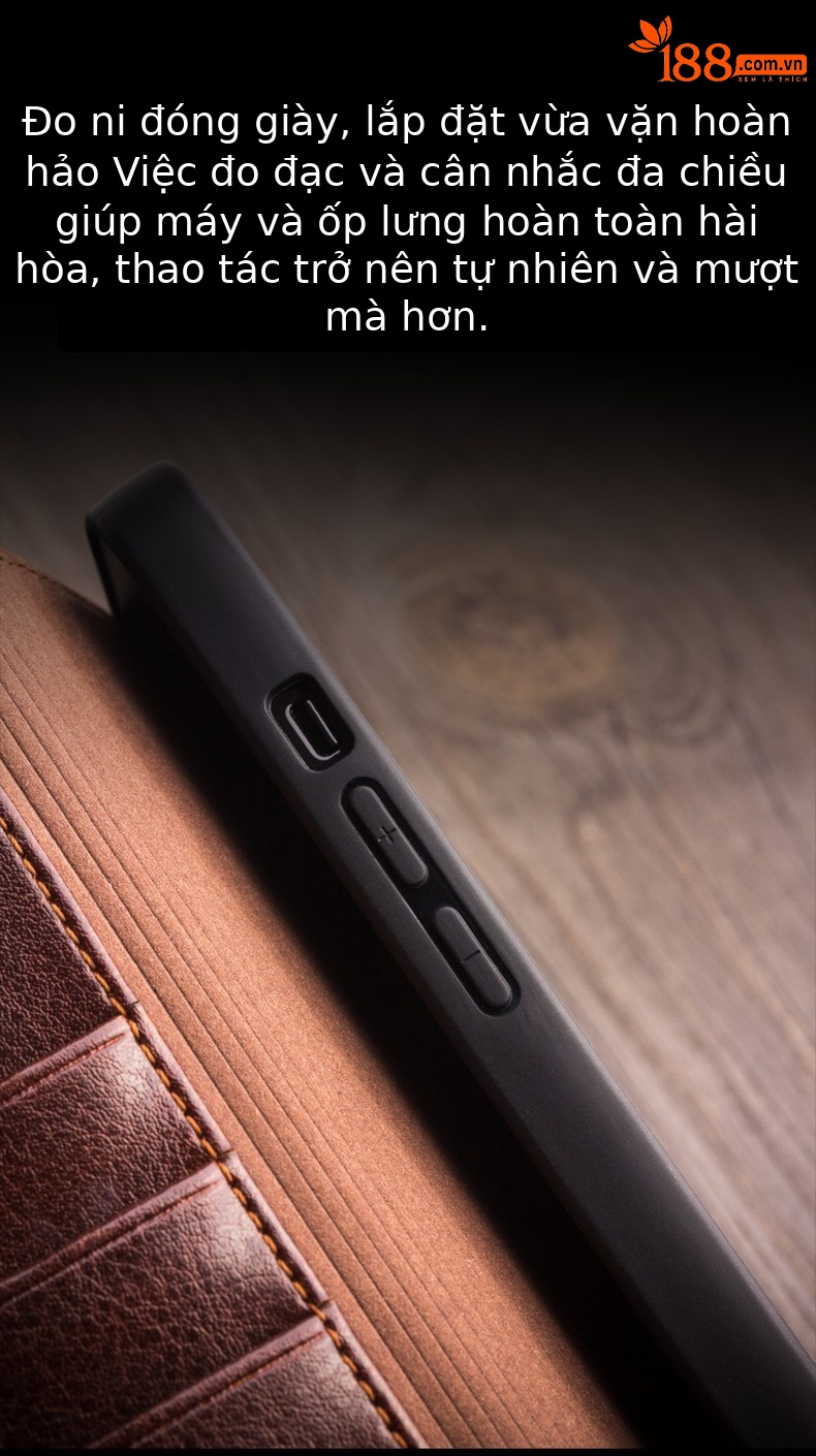 Ốp lưng da thật iPhone 13 Pro Max / 13 mini nắp gập bảo vệ toàn diện — IPhone13 pro max màu nâu cổ điển 6,7 inch, IPhone13 pro max màu đen cổ điển 6,7 inch, Màu nâu cổ điển iPhone13/pro 6,1 inch, IPhone13 6,1 inch/pro màu đen cổ điển chi tiết 8