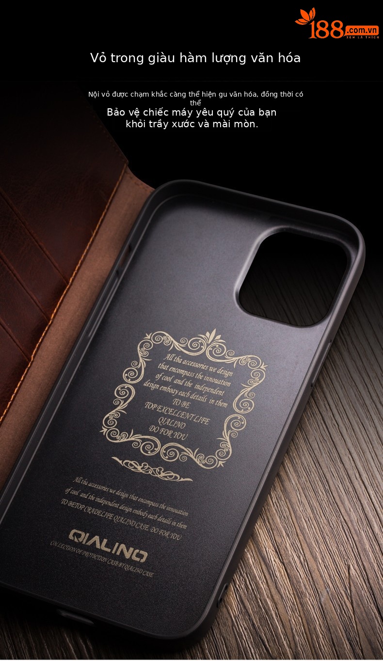 Ốp lưng da thật iPhone 13 Pro Max / 13 mini nắp gập bảo vệ toàn diện — IPhone13 pro max màu nâu cổ điển 6,7 inch, IPhone13 pro max màu đen cổ điển 6,7 inch, Màu nâu cổ điển iPhone13/pro 6,1 inch, IPhone13 6,1 inch/pro màu đen cổ điển chi tiết 9