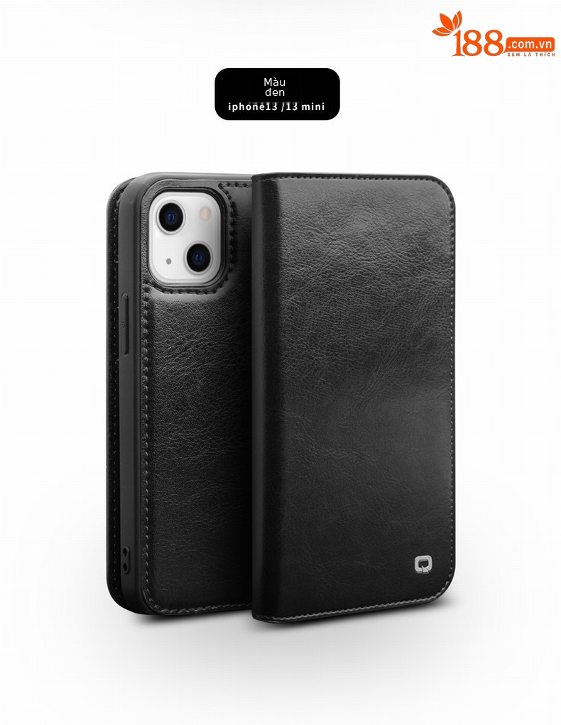 Ốp lưng da thật iPhone 13 Pro Max / 13 mini nắp gập bảo vệ toàn diện — IPhone13 pro max màu nâu cổ điển 6,7 inch, IPhone13 pro max màu đen cổ điển 6,7 inch, Màu nâu cổ điển iPhone13/pro 6,1 inch, IPhone13 6,1 inch/pro màu đen cổ điển chi tiết 12