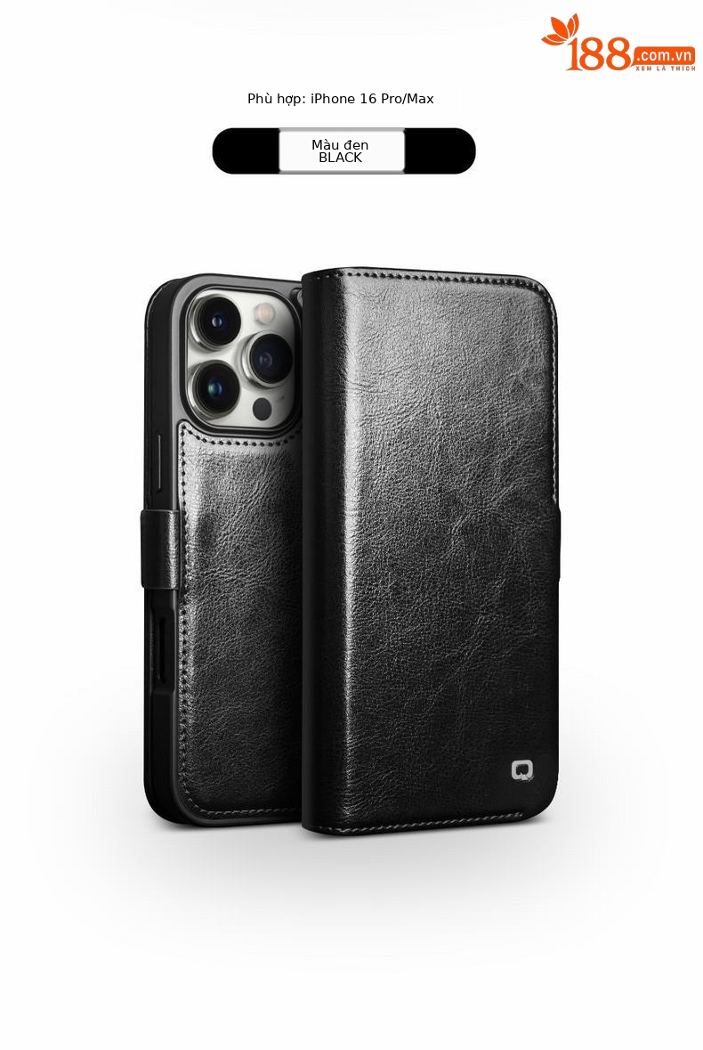 Ốp lưng da thật nắp lật từ tính chống rơi cho iPhone 16 Pro Max — IPhone16 Pro max Classic 103 Màu nâu sẫm, IPhone16 Pro max Classic 103 Đen, IPhone16 Pro Classic 103 Màu nâu sẫm, IPhone16 Pro Classic 103 Đen chi tiết 10