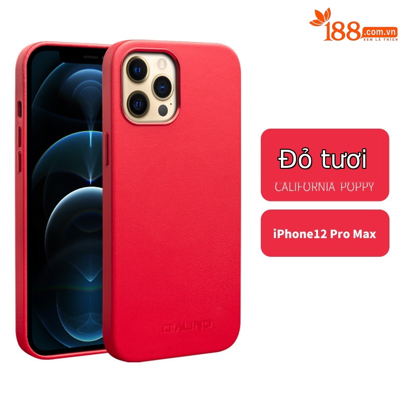 6.7inch iPhone 12 Pro Max chính hãng hút nam châm màu đỏ thẫm