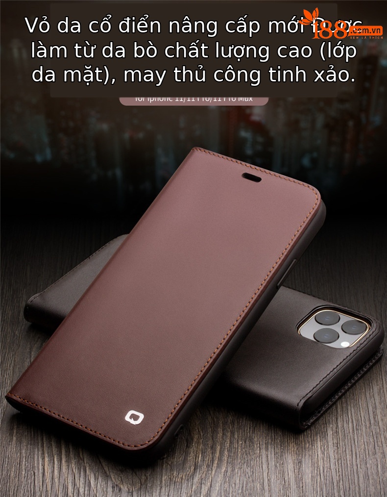 Ốp lưng iPhone 11 Pro Max da thật nắp gập chống rơi, tích hợp khe thẻ — [5,8 inch] iPhone11 Pro màu đen cổ điển thế hệ thứ hai, [5,8 inch] iPhone11 Pro màu nâu sẫm cổ điển thế hệ thứ hai, [6,5 inch] iPhone11 Pro Max thế hệ thứ hai màu đen cổ điển chi tiết 1