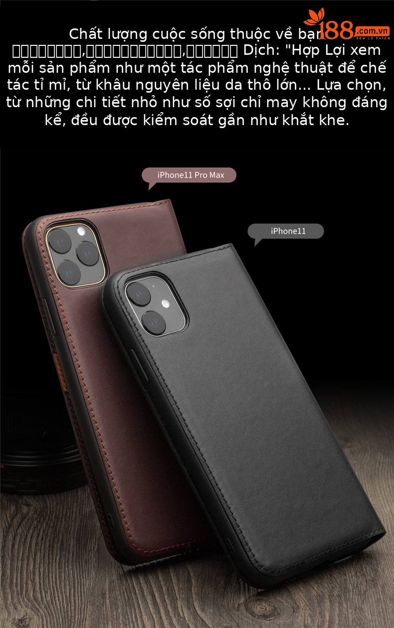 Ốp lưng iPhone 11 Pro Max da thật nắp gập chống rơi, tích hợp khe thẻ — [5,8 inch] iPhone11 Pro màu đen cổ điển thế hệ thứ hai, [5,8 inch] iPhone11 Pro màu nâu sẫm cổ điển thế hệ thứ hai, [6,5 inch] iPhone11 Pro Max thế hệ thứ hai màu đen cổ điển chi tiết 4