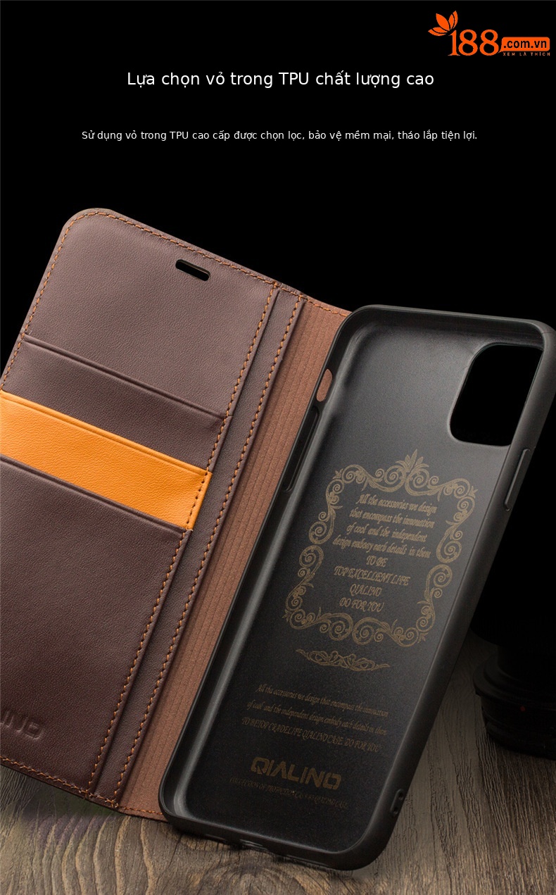 Ốp lưng iPhone 11 Pro Max da thật nắp gập chống rơi, tích hợp khe thẻ — [5,8 inch] iPhone11 Pro màu đen cổ điển thế hệ thứ hai, [5,8 inch] iPhone11 Pro màu nâu sẫm cổ điển thế hệ thứ hai, [6,5 inch] iPhone11 Pro Max thế hệ thứ hai màu đen cổ điển chi tiết 9
