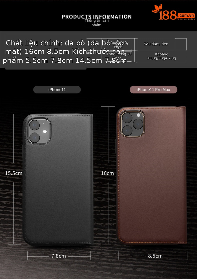 Ốp lưng iPhone 11 Pro Max da thật nắp gập chống rơi, tích hợp khe thẻ — [5,8 inch] iPhone11 Pro màu đen cổ điển thế hệ thứ hai, [5,8 inch] iPhone11 Pro màu nâu sẫm cổ điển thế hệ thứ hai, [6,5 inch] iPhone11 Pro Max thế hệ thứ hai màu đen cổ điển chi tiết 2