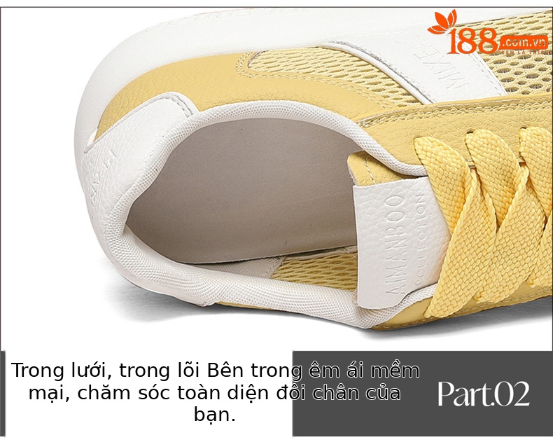 Giày sneaker nữ đế dày phối màu thời trang xuân hè 2026, lưới thoáng khí — 7115 Màu xanh lá cây, 7115 Màu vàng, 7115-1 Trái cây xanh, 7115 -1 Màu vàng chi tiết 16