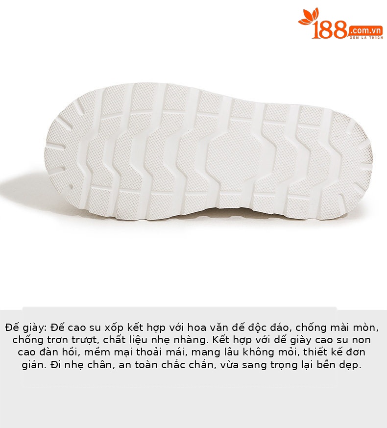 Giày sneaker nữ chunky đế dày trắng platform họa tiết đính đá — Trắng, Bạc chi tiết 9