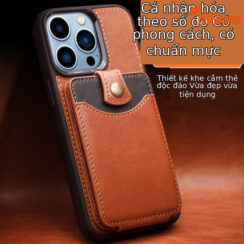 Ốp lưng iPhone 13 Pro Max chống sốc viền dày — Thẻ kinh doanh iphone13 6,1 inch màu đen, Thẻ công sở iphone13 Pro 6,1 inch màu đen, 6.7inch iphone13 Pro max danh thiếp Crazy Horse nâu, 6.1inch Thẻ kinh doanh iphone13 Pro Crazy Horse Brown