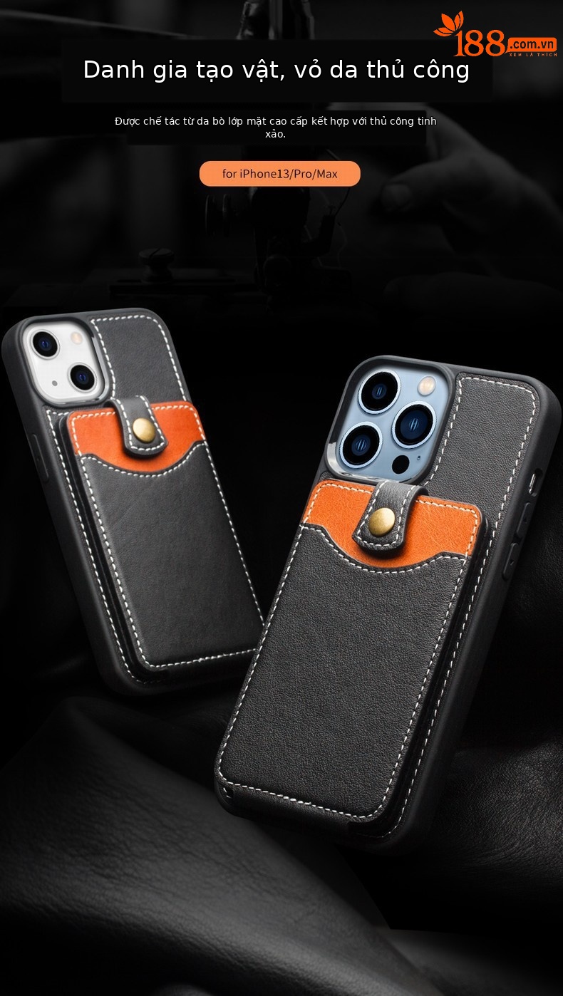 Ốp lưng iPhone 13 Pro Max chống sốc viền dày — Thẻ kinh doanh iphone13 6,1 inch màu đen, Thẻ công sở iphone13 Pro 6,1 inch màu đen, 6.7inch iphone13 Pro max danh thiếp Crazy Horse nâu, 6.1inch Thẻ kinh doanh iphone13 Pro Crazy Horse Brown chi tiết 1