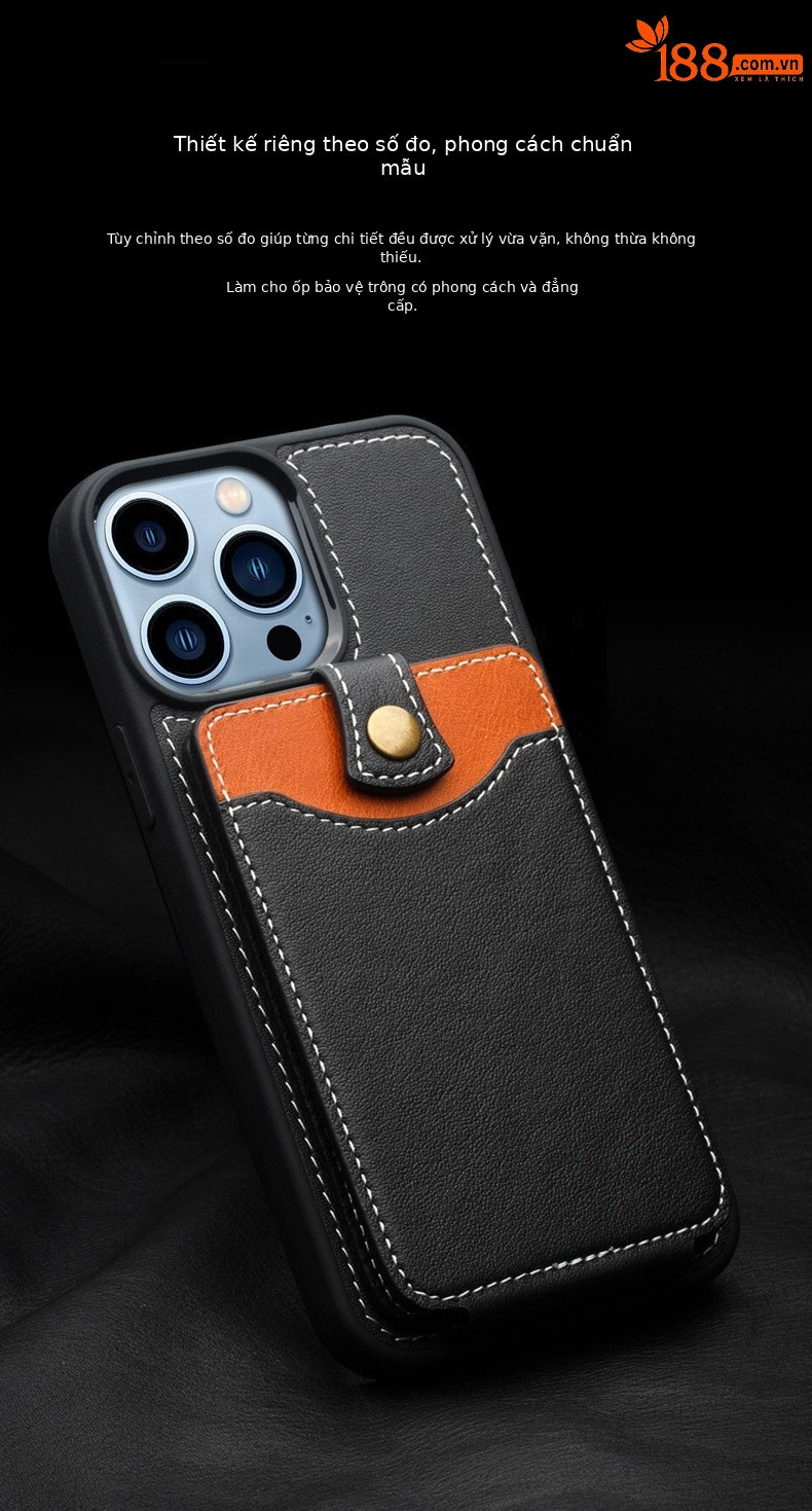 Ốp lưng iPhone 13 Pro Max chống sốc viền dày — Thẻ kinh doanh iphone13 6,1 inch màu đen, Thẻ công sở iphone13 Pro 6,1 inch màu đen, 6.7inch iphone13 Pro max danh thiếp Crazy Horse nâu, 6.1inch Thẻ kinh doanh iphone13 Pro Crazy Horse Brown chi tiết 3