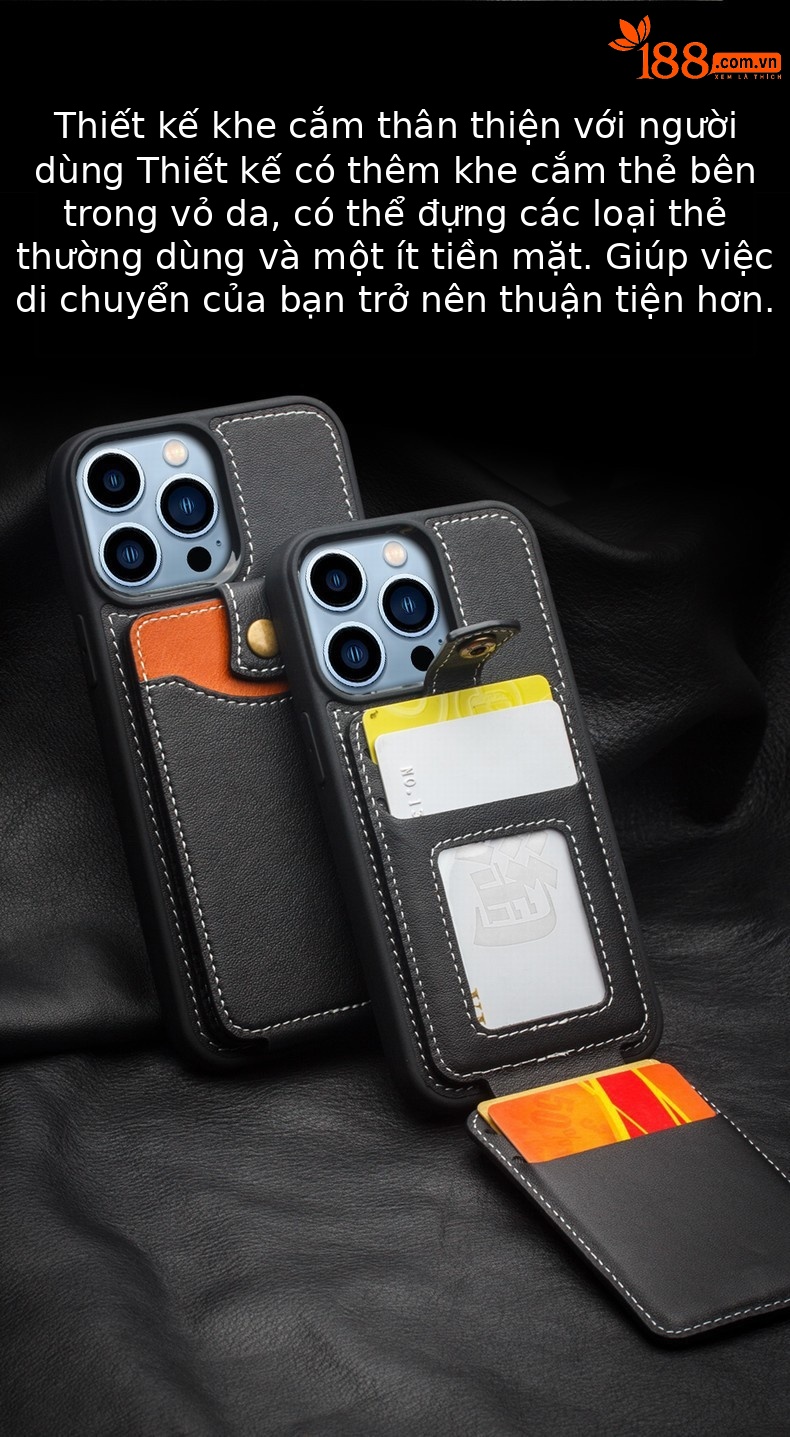 Ốp lưng iPhone 13 Pro Max chống sốc viền dày — Thẻ kinh doanh iphone13 6,1 inch màu đen, Thẻ công sở iphone13 Pro 6,1 inch màu đen, 6.7inch iphone13 Pro max danh thiếp Crazy Horse nâu, 6.1inch Thẻ kinh doanh iphone13 Pro Crazy Horse Brown chi tiết 5