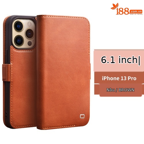 Ốp lưng da thật iPhone 13 Pro Max/13 mini nắp lật thẻ từ — IPhone13 Pro màu nâu cổ điển ba thế hệ, IPhone13 Pro cổ điển ba thế hệ màu đen, IPhone 13 cổ điển ba thế hệ màu nâu, Iphone 13 mini cổ điển ba thế hệ màu nâu