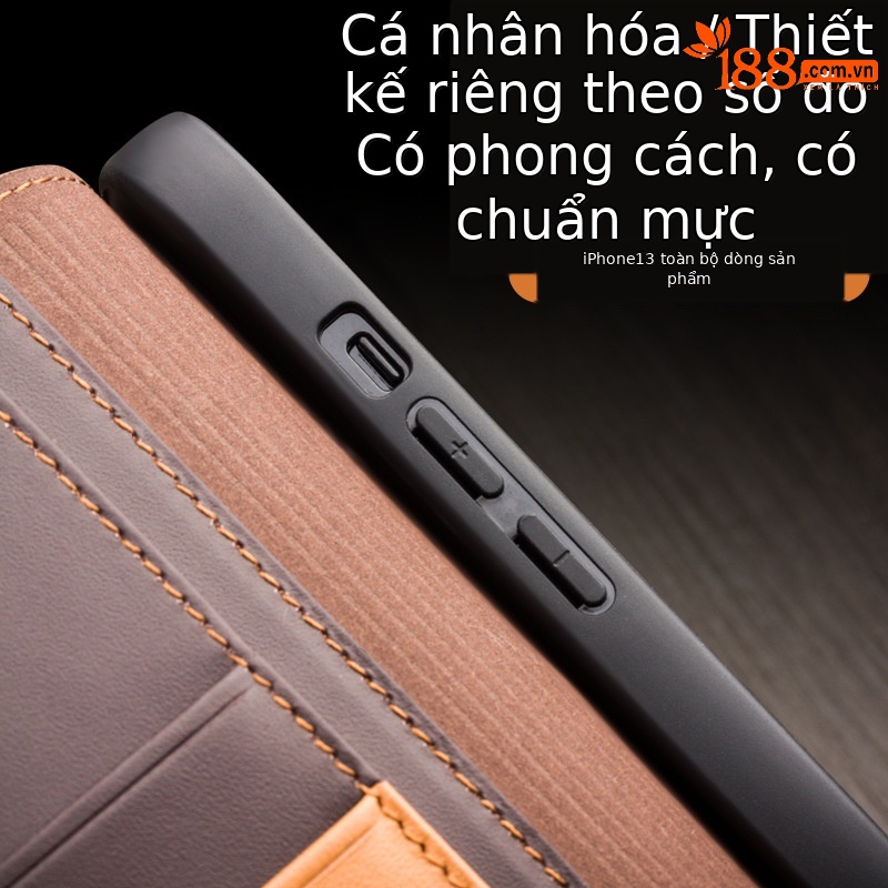 Ốp lưng da thật có giá đỡ nắp gập cho iPhone 13 Pro Max / 13 mini — IPhone13 pro max 6.7 inch màu đen cổ điển thế hệ thứ hai, IPhone13 pro max 6,7 inch màu đỏ hồng nhỏ cổ điển thế hệ thứ hai, 6.1 inch iPhone13/pro màu nâu cổ điển thế hệ thứ hai, IPhone13 6,1 inch/pro màu đen cổ điển thế hệ thứ hai