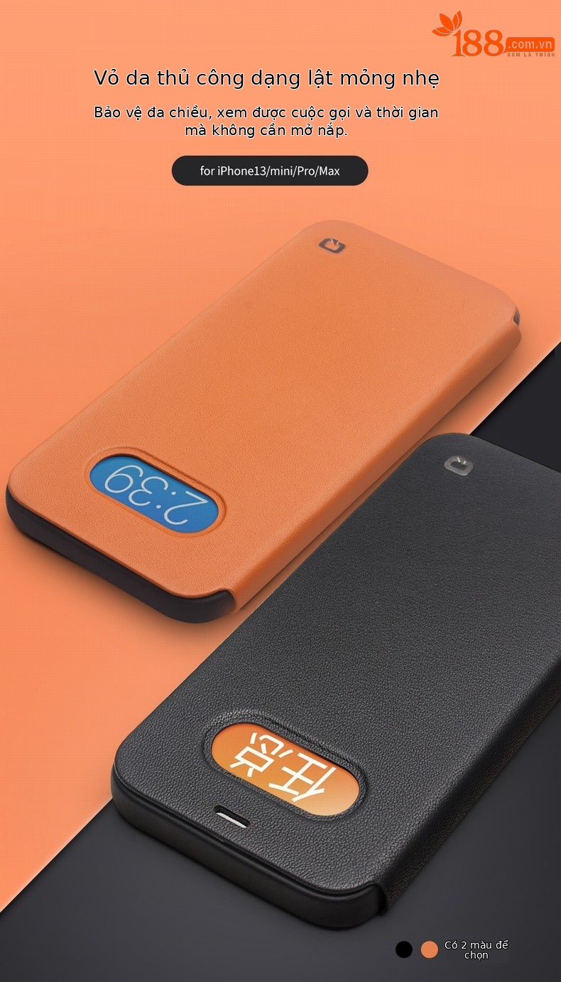 Ốp lưng da thật nắp gập chống sốc cho iPhone 13 Pro Max và 13 mini — IPhone13Pro max 6,7 inch nắp gập siêu mỏng màu nâu, Màu đen lật siêu mỏng iPhone13Pro max 6,7 inch, IPhone13Pro 6,1 inch nắp gập siêu mỏng màu nâu, IPhone13Pro 6,1 inch nắp gập siêu mỏng màu đen chi tiết 1