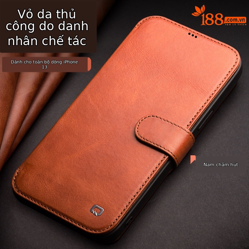 Ốp lưng da thật bọc toàn bộ cho iPhone 13 Pro Max, nắp gập chống rơi — Khóa từ doanh nhân iPhone13 6,1 inch màu đen, IPhone13 6,1 inch nút từ doanh nhân màu xanh lam Yuanfeng, Nút từ doanh nhân iPhone13pro 6,1 inch màu xanh lam Yuanfeng, Khóa từ doanh nhân iPhone13pro 6,1 inch màu nâu nhạt