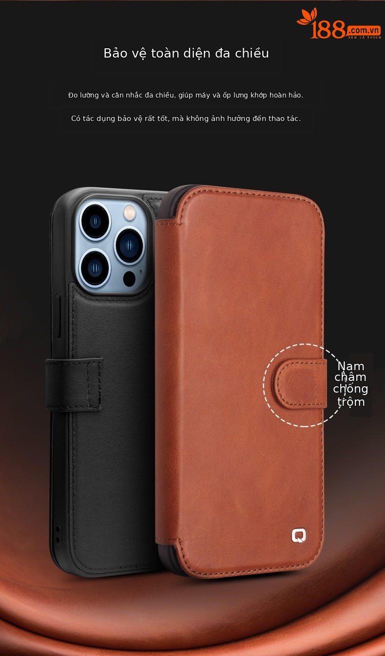 Ốp lưng da thật bọc toàn bộ cho iPhone 13 Pro Max, nắp gập chống rơi — Khóa từ doanh nhân iPhone13 6,1 inch màu đen, IPhone13 6,1 inch nút từ doanh nhân màu xanh lam Yuanfeng, Nút từ doanh nhân iPhone13pro 6,1 inch màu xanh lam Yuanfeng, Khóa từ doanh nhân iPhone13pro 6,1 inch màu nâu nhạt chi tiết 4