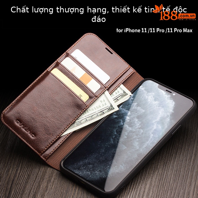 Ốp lưng da thật iPhone 11 Pro Max – Bao da doanh nhân sang trọng — IPhone 11 6,1 inch màu đen cổ điển, IPhone 11 màu nâu cổ điển 6,1 inch, IPhone 11 Pro 5,8 inch màu đen cổ điển, IPhone 11 Pro 5,8 inch màu nâu cổ điển