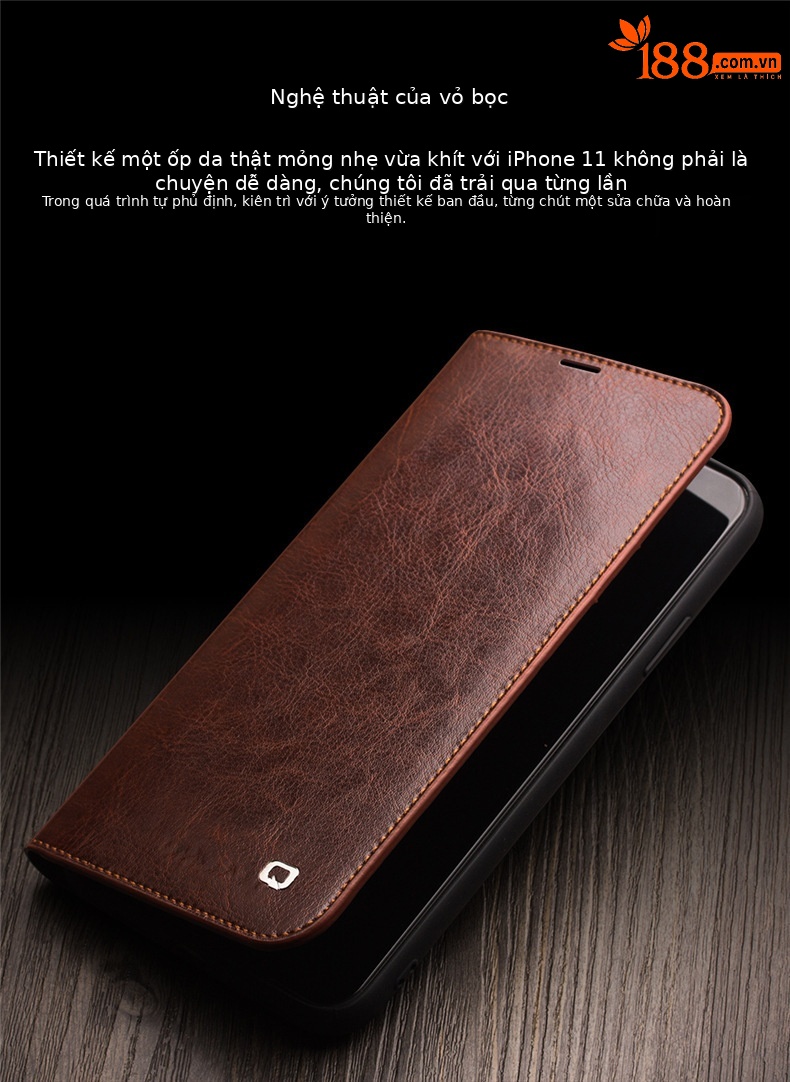 Ốp lưng da thật iPhone 11 Pro Max – Bao da doanh nhân sang trọng — IPhone 11 6,1 inch màu đen cổ điển, IPhone 11 màu nâu cổ điển 6,1 inch, IPhone 11 Pro 5,8 inch màu đen cổ điển, IPhone 11 Pro 5,8 inch màu nâu cổ điển chi tiết 5