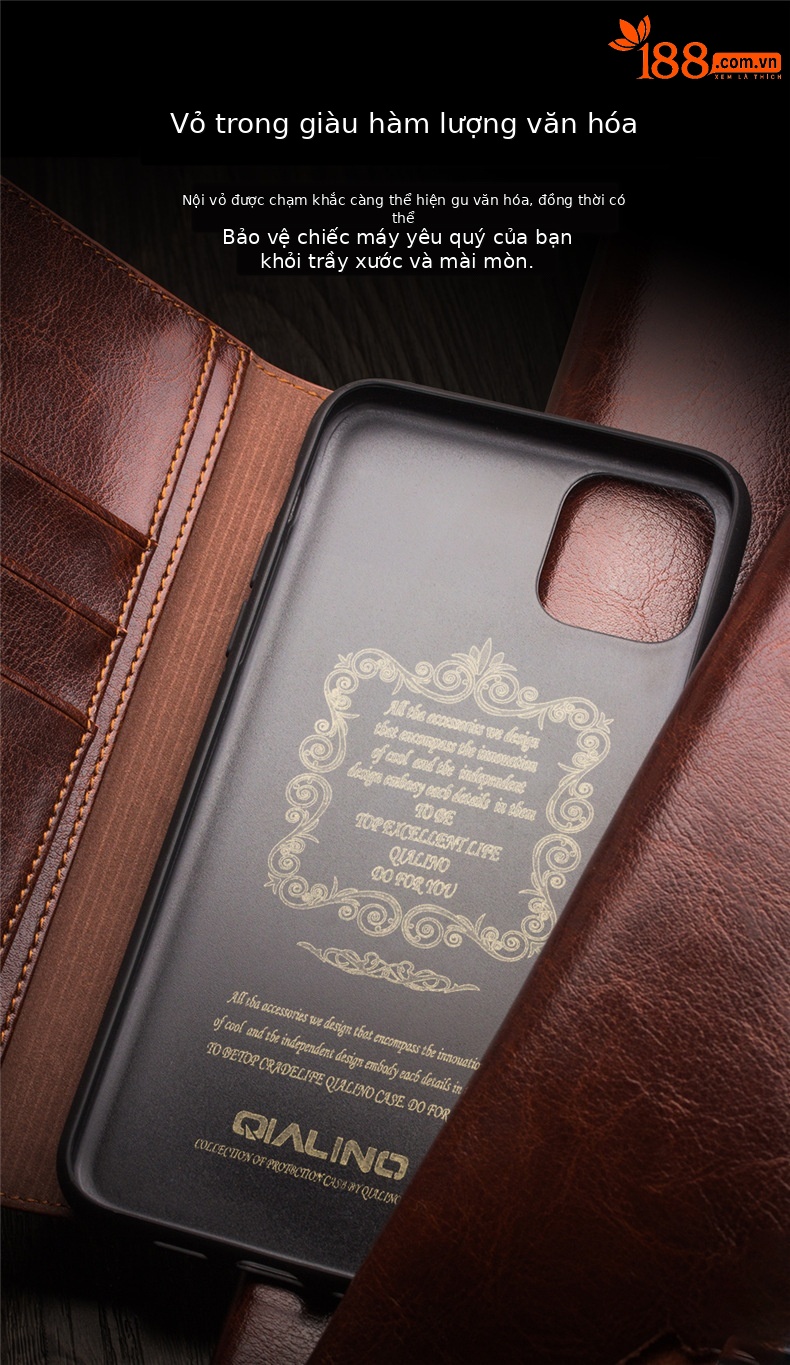 Ốp lưng da thật iPhone 11 Pro Max – Bao da doanh nhân sang trọng — IPhone 11 6,1 inch màu đen cổ điển, IPhone 11 màu nâu cổ điển 6,1 inch, IPhone 11 Pro 5,8 inch màu đen cổ điển, IPhone 11 Pro 5,8 inch màu nâu cổ điển chi tiết 8