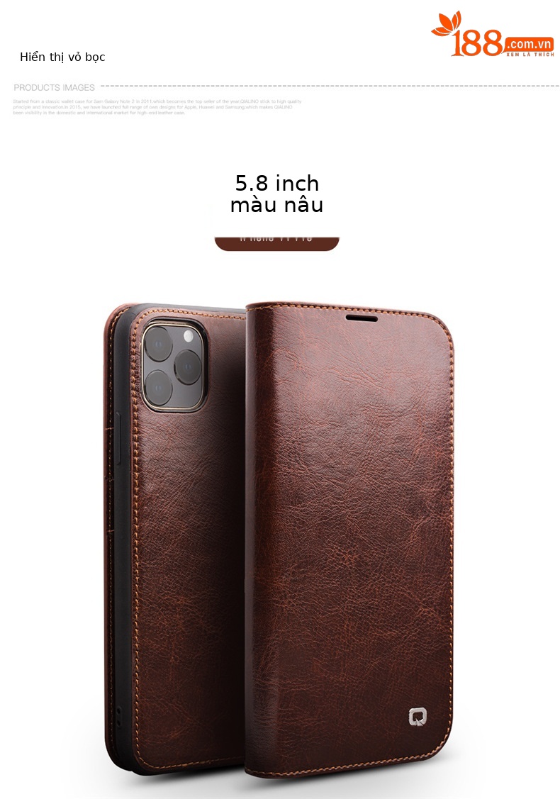 Ốp lưng da thật iPhone 11 Pro Max – Bao da doanh nhân sang trọng — IPhone 11 6,1 inch màu đen cổ điển, IPhone 11 màu nâu cổ điển 6,1 inch, IPhone 11 Pro 5,8 inch màu đen cổ điển, IPhone 11 Pro 5,8 inch màu nâu cổ điển chi tiết 10