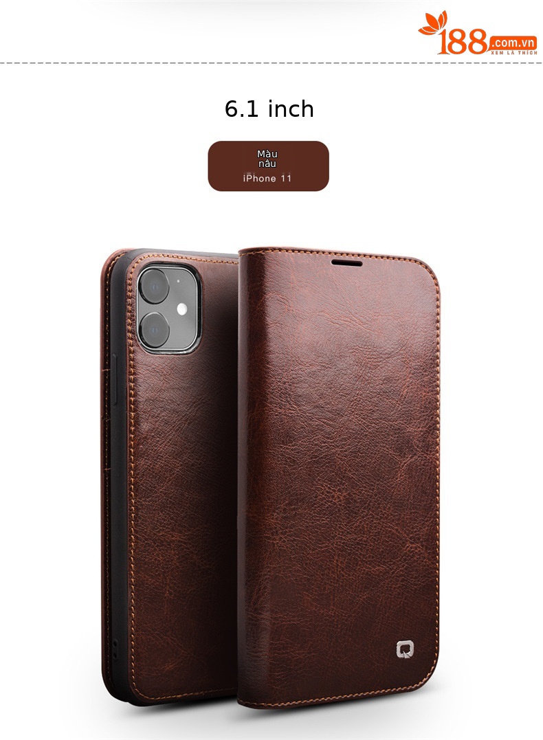 Ốp lưng da thật iPhone 11 Pro Max – Bao da doanh nhân sang trọng — IPhone 11 6,1 inch màu đen cổ điển, IPhone 11 màu nâu cổ điển 6,1 inch, IPhone 11 Pro 5,8 inch màu đen cổ điển, IPhone 11 Pro 5,8 inch màu nâu cổ điển chi tiết 14