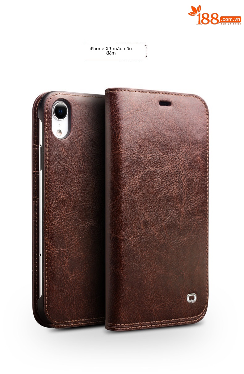 Ốp lưng da thật cho iPhone 7/8 Plus, Xr, Xs Max – Bao da doanh nhân chống sốc viền dày — Màu nâu cổ điển iphone7 4,7 inch, Màu đen cổ điển iphone7 4,7 inch, IPhone8 màu nâu cổ điển, IPhone8 đen cổ điển chi tiết 12