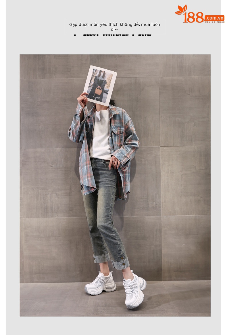 Giày sneaker chunky nữ đế dày tăng chiều cao lưới thoáng khí — Màu hồng chi tiết 5