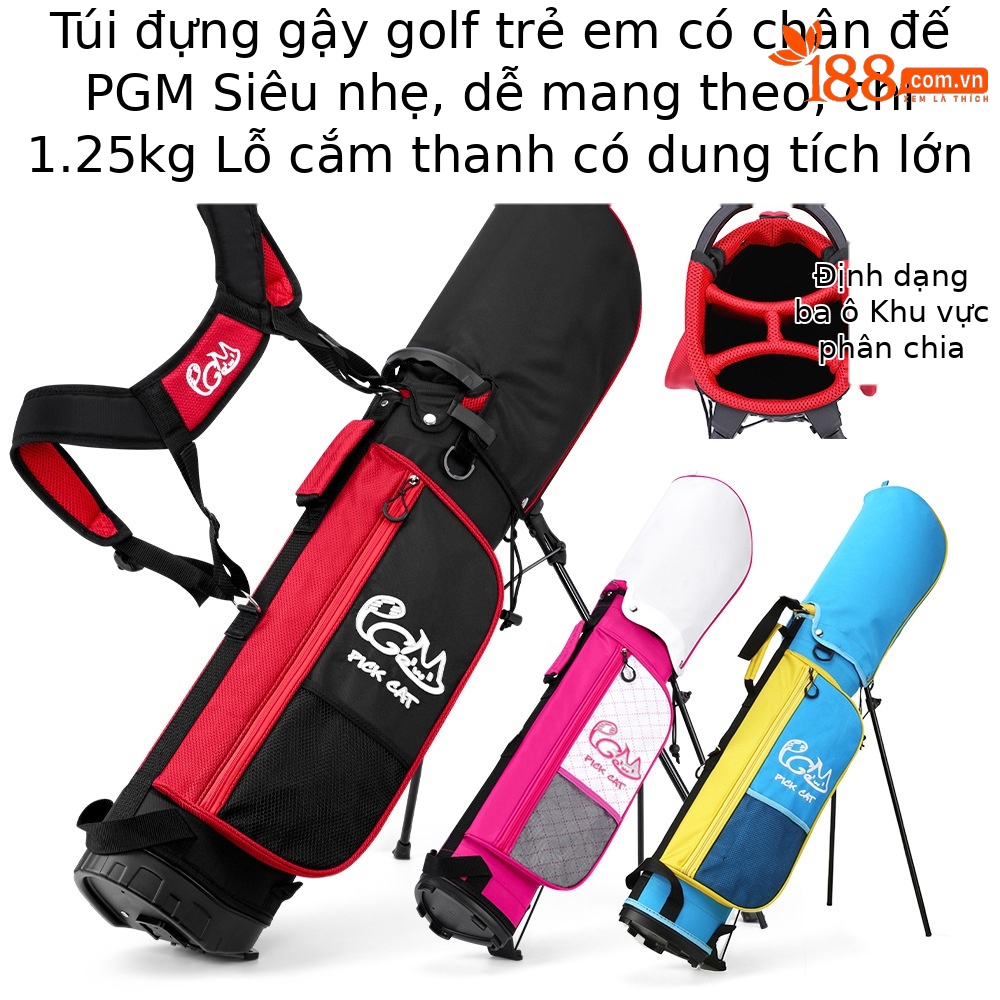Túi đựng gậy golf trẻ em PGM Pick Cat dây đeo hai vai, nhẹ, có chân đế — QB052-Đen đỏ [* 3-8 tuổi nhỏ/giá đỡ ổn định/trọng lượng nhẹ 1,25 kg] QB052, QB052-Đen đỏ [* Lớn 9-12 tuổi/Giá đỡ ổn định/nhẹ 1,47 kg] QB052, QB052-hồng trắng [* 3-8 tuổi nhỏ/giá đỡ ổn định/trọng lượng nhẹ 1,25 kg] QB052, QB052-hồng trắng [* 9-12 tuổi lớn/giá đỡ ổn định/nhẹ 1,47 kg] QB052