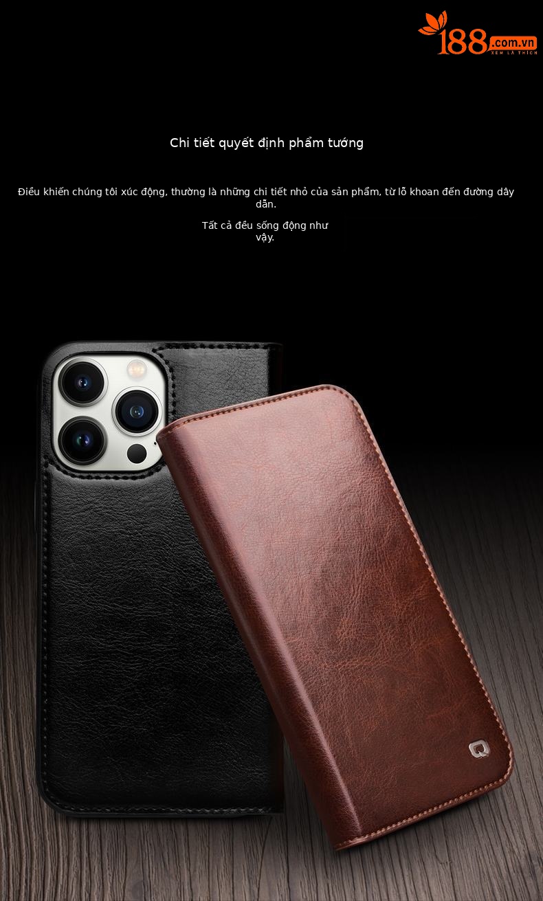 Ốp lưng điện thoại iPhone 14 Pro Max chống sốc viền dày, có khe đựng thẻ — 6.1inch iPhone14 Màu Nâu Cổ Điển, 6.1inch iPhone14 Màu Đen Cổ Điển, 6.1inch iPhone14pro màu nâu cổ điển, 6.1inch iPhone14pro đen cổ điển chi tiết 4