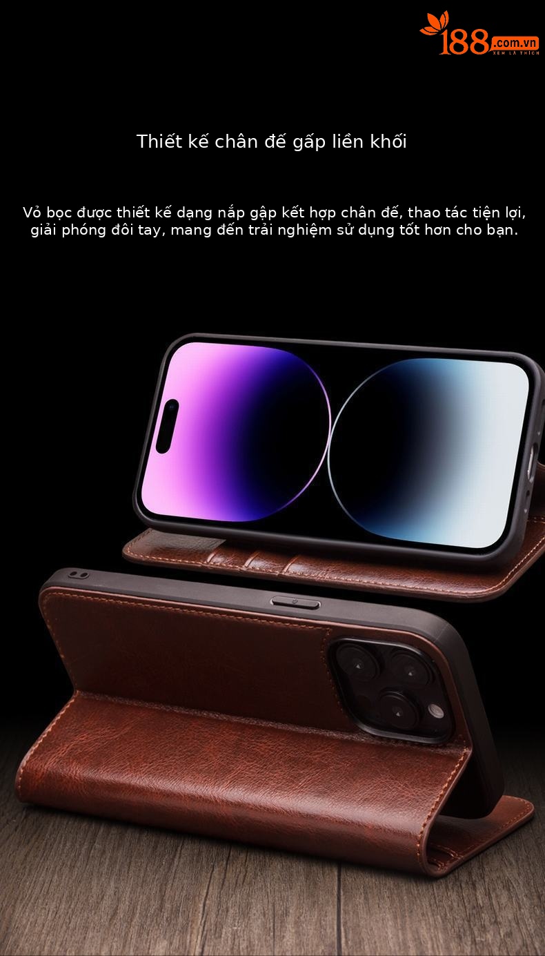 Ốp lưng điện thoại iPhone 14 Pro Max chống sốc viền dày, có khe đựng thẻ — 6.1inch iPhone14 Màu Nâu Cổ Điển, 6.1inch iPhone14 Màu Đen Cổ Điển, 6.1inch iPhone14pro màu nâu cổ điển, 6.1inch iPhone14pro đen cổ điển chi tiết 7