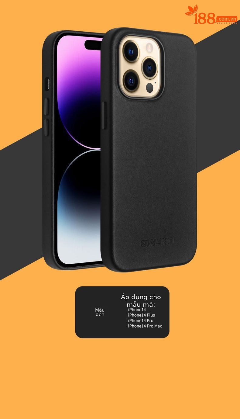 Ốp lưng từ tính chống rơi cho iPhone 14 Plus / 14 Pro Max, da thật, viền dày bảo vệ — IPhone14 pro max 6,7 inch phiên bản chính thức màu đen hấp thụ từ tính, IPhone14 pro max 6,7 inch phiên bản chính thức màu cam hấp thụ từ tính, IPhone14 pro max phiên bản chính thức 6,7 inch hấp thụ từ màu nâu đỏ, IPhone14pro 6.1 inch phiên bản chính thức màu cam hấp thụ từ tính chi tiết 14