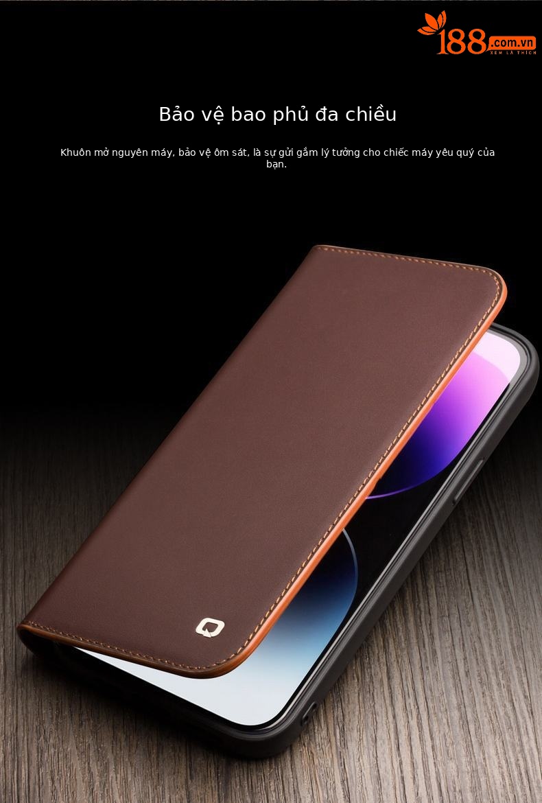 Ốp lưng iPhone 14 Pro Max da thật nắp lật chống rơi — IPhone14 6,1 inch màu đỏ cổ điển thế hệ thứ hai, IPhone14pro 6,1 inch màu đỏ cổ điển thế hệ thứ hai, IPhone14 plus 6,7 inch màu nâu cổ điển thế hệ thứ hai, IPhone14 plus 6,7 inch màu đỏ cổ điển thế hệ thứ hai chi tiết 5