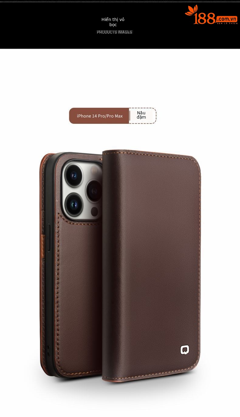 Ốp lưng iPhone 14 Pro Max da thật nắp lật chống rơi — IPhone14 6,1 inch màu đỏ cổ điển thế hệ thứ hai, IPhone14pro 6,1 inch màu đỏ cổ điển thế hệ thứ hai, IPhone14 plus 6,7 inch màu nâu cổ điển thế hệ thứ hai, IPhone14 plus 6,7 inch màu đỏ cổ điển thế hệ thứ hai chi tiết 8