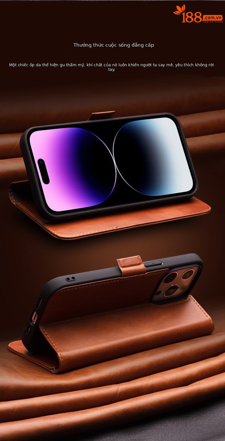 Ốp lưng da thật nắp lật tích hợp thẻ từ cho iPhone 14 Pro Max — IPhone14 plus 6,7 inch màu đen cổ điển thế hệ thứ 3, IPhone14 plus 6,7 inch cổ điển thế hệ thứ 3 màu nâu nhạt, IPhone14 6,1 inch màu đen cổ điển thế hệ thứ 3, IPhone14 6,1 inch màu nâu nhạt cổ điển thế hệ thứ 3 chi tiết 6