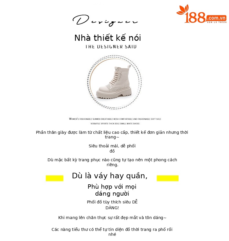 Boot Martin nữ da đục lỗ cổ ngắn phong cách Anh thời trang đa năng — M2823 màu trắng, M2823 màu đen, M2823 màu be chi tiết 4