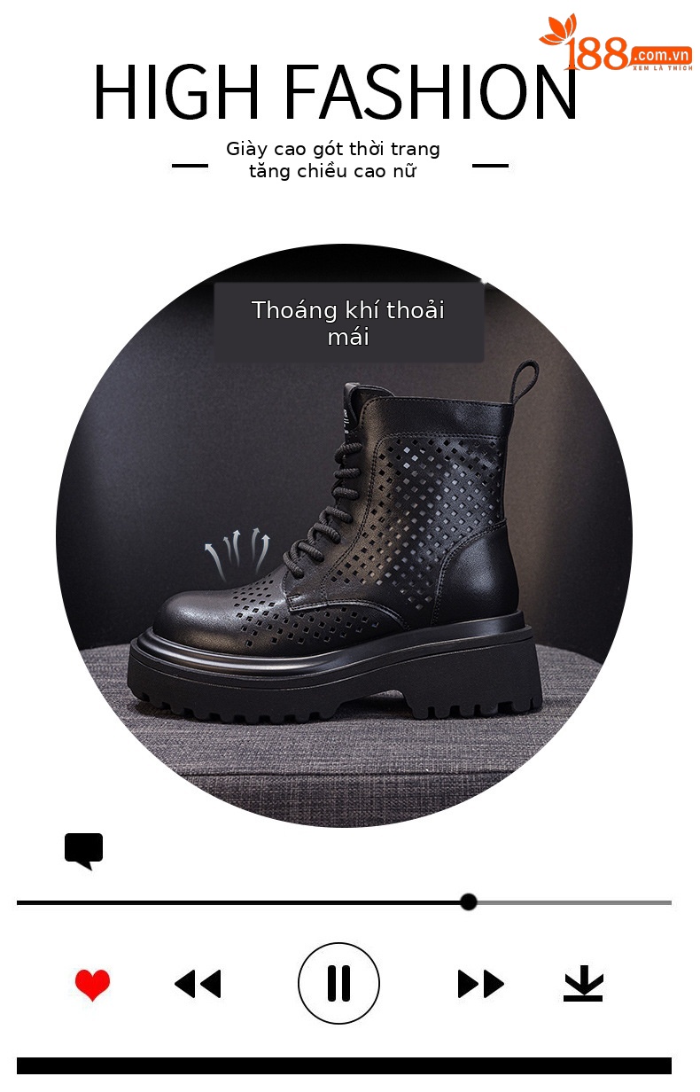 Boot Martin nữ da đục lỗ cổ ngắn phong cách Anh thời trang đa năng — M2823 màu trắng, M2823 màu đen, M2823 màu be chi tiết 5