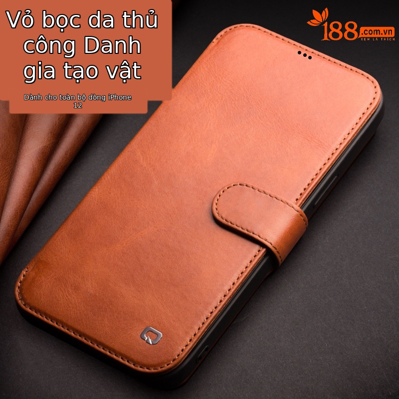 Ốp lưng da thật iPhone 12 Pro Max nắp lật mini có ngăn đựng thẻ — Khóa từ tính iPhone 12 mini 5,4 inch màu đen, Khóa từ tính iPhone 12 mini 5,4 inch màu nâu đậm, IPhone12 Pro Max 6,7 inch khóa từ tính doanh nhân màu nâu nhạt