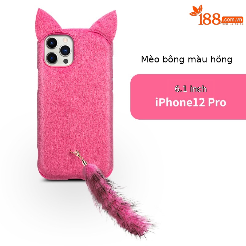 6.1 inch iphone12pro sang trọng mèo màu hồng