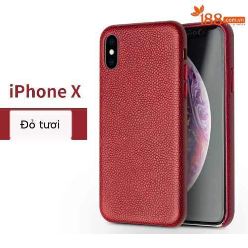 Ốp lưng điện thoại da thật cho iPhone XsMax / Xr, bảo vệ thời trang — IPhoneX màu đỏ da bò cổ điển, IPhoneX màu đỏ hồng da bò cổ điển, Bột ngọc trai da bò cổ điển iPhoneX, IPhoneXS 5,8 inch màu đỏ da bò cổ điển
