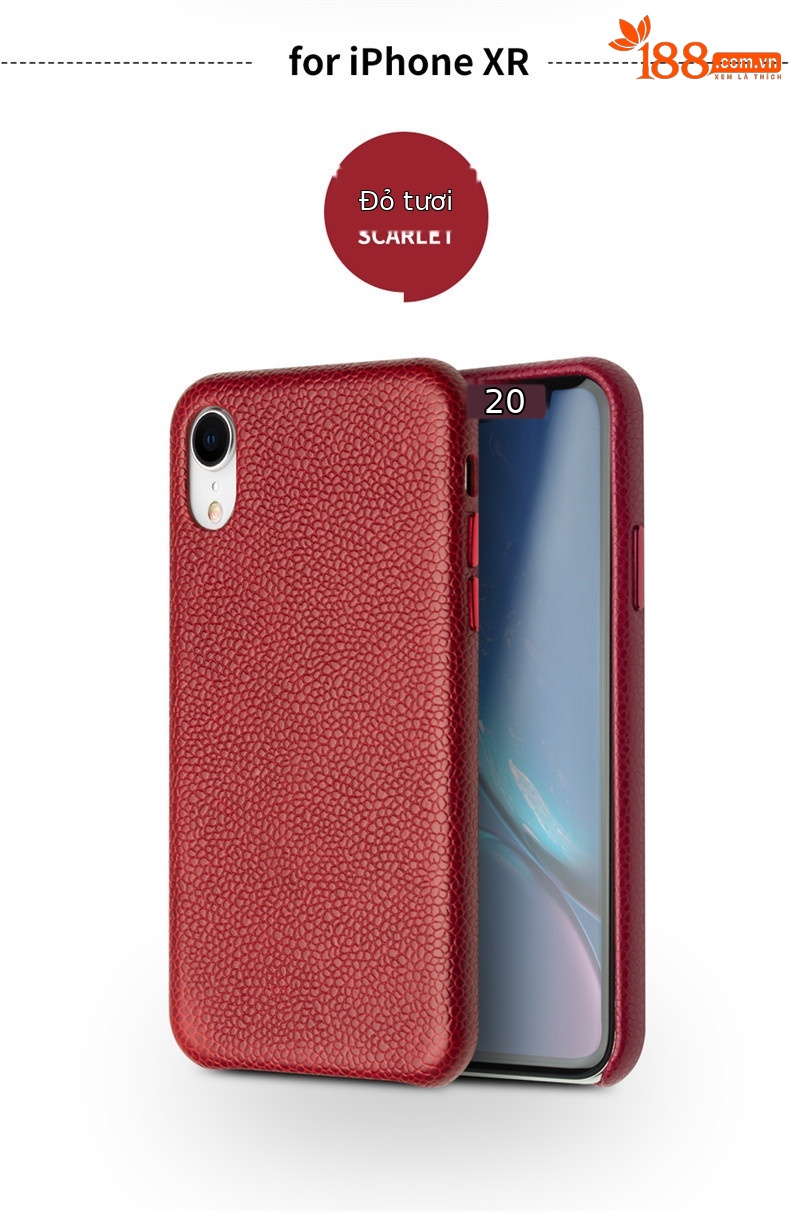 Ốp lưng điện thoại da thật cho iPhone XsMax / Xr, bảo vệ thời trang — IPhoneX màu đỏ da bò cổ điển, IPhoneX màu đỏ hồng da bò cổ điển, Bột ngọc trai da bò cổ điển iPhoneX, IPhoneXS 5,8 inch màu đỏ da bò cổ điển chi tiết 15