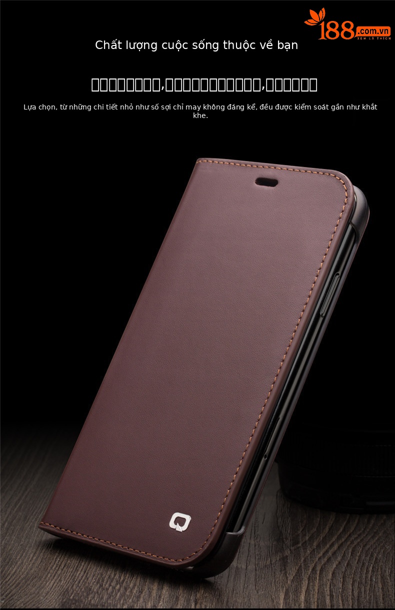 Ốp lưng da thật chống rơi cho iPhone XsMax / 7 Plus / 8 Plus — Màu nâu đậm thế hệ thứ hai cổ điển iPhoneX 5,8 inch chi tiết 4