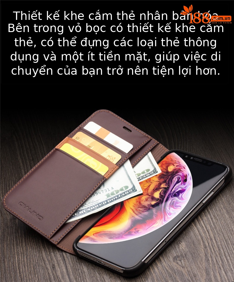 Ốp lưng da thật chống rơi cho iPhone XsMax / 7 Plus / 8 Plus — Màu nâu đậm thế hệ thứ hai cổ điển iPhoneX 5,8 inch chi tiết 5