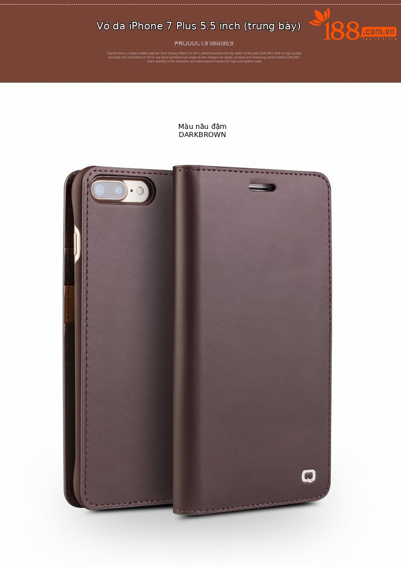 Ốp lưng da thật chống rơi cho iPhone XsMax / 7 Plus / 8 Plus — Màu nâu đậm thế hệ thứ hai cổ điển iPhoneX 5,8 inch chi tiết 14