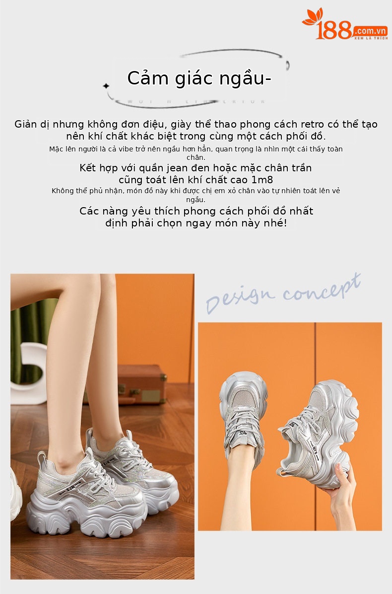 Sandal cao gót nữ hở mũi đế dày 10 cm phong cách mới hè 2025 — Trắng, Bạc chi tiết 3
